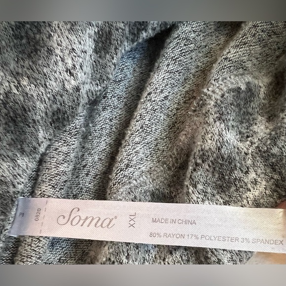 Soma Women's Brushed Cozy Pajama Lounge Pants Gray Leopard Animal Print Size XXL - Picture 10 of 11